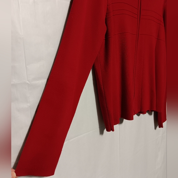Christopher & Banks EUC Women's Zipper Cardigan, Size Large, Red - Picture 5 of 8